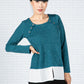 Teal Knit Top with Under Shirt Detail