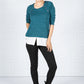 Teal Knit Top with Under Shirt Detail