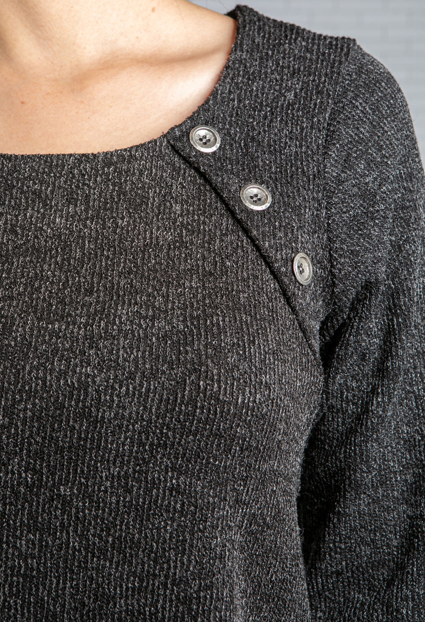 Black Pepper Knit Top with Under Shirt Detail