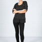 Black Pepper Knit Top with Under Shirt Detail