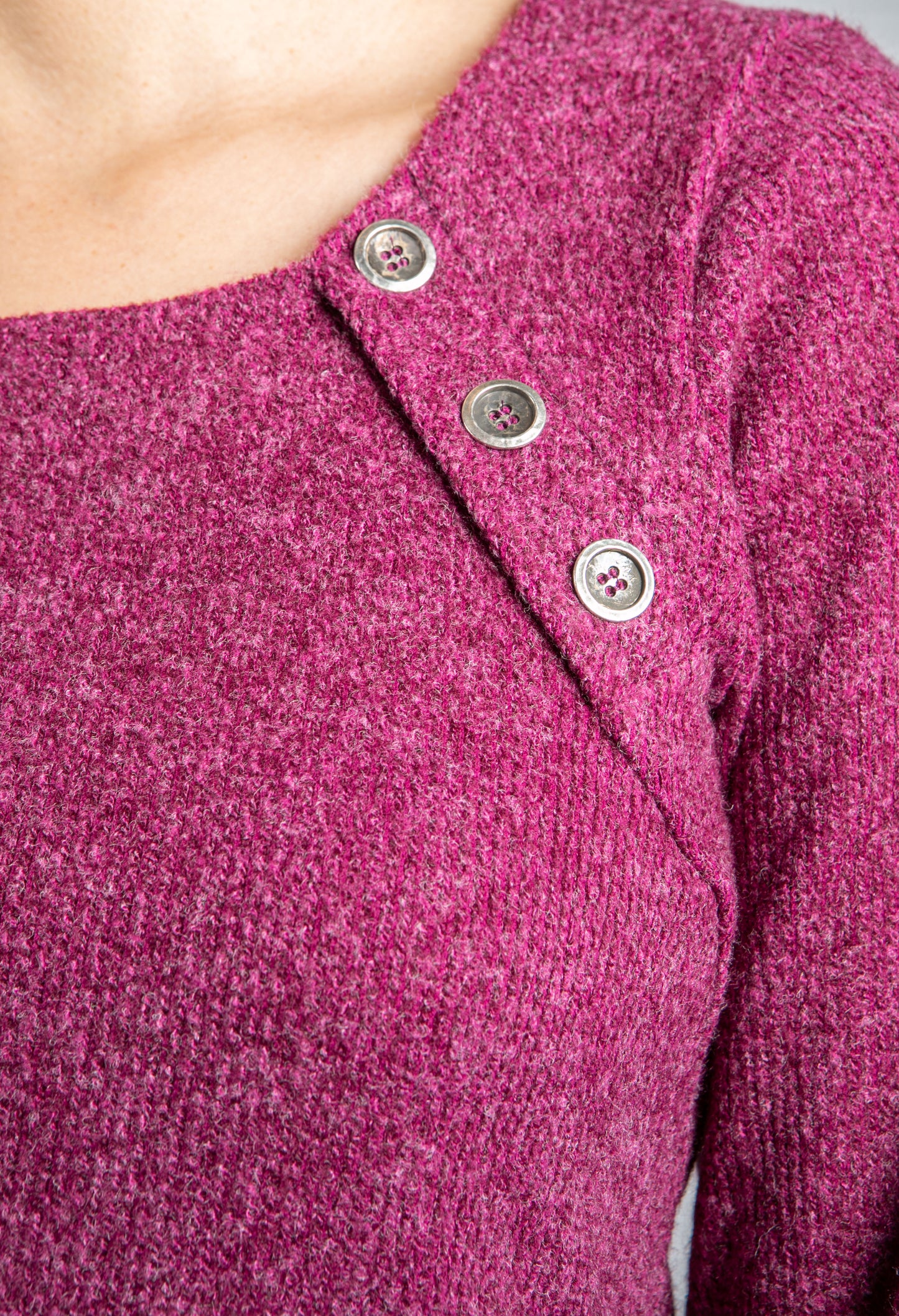 Rose Wine Knit Top with Under Shirt Detail