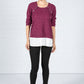 Rose Wine Knit Top with Under Shirt Detail