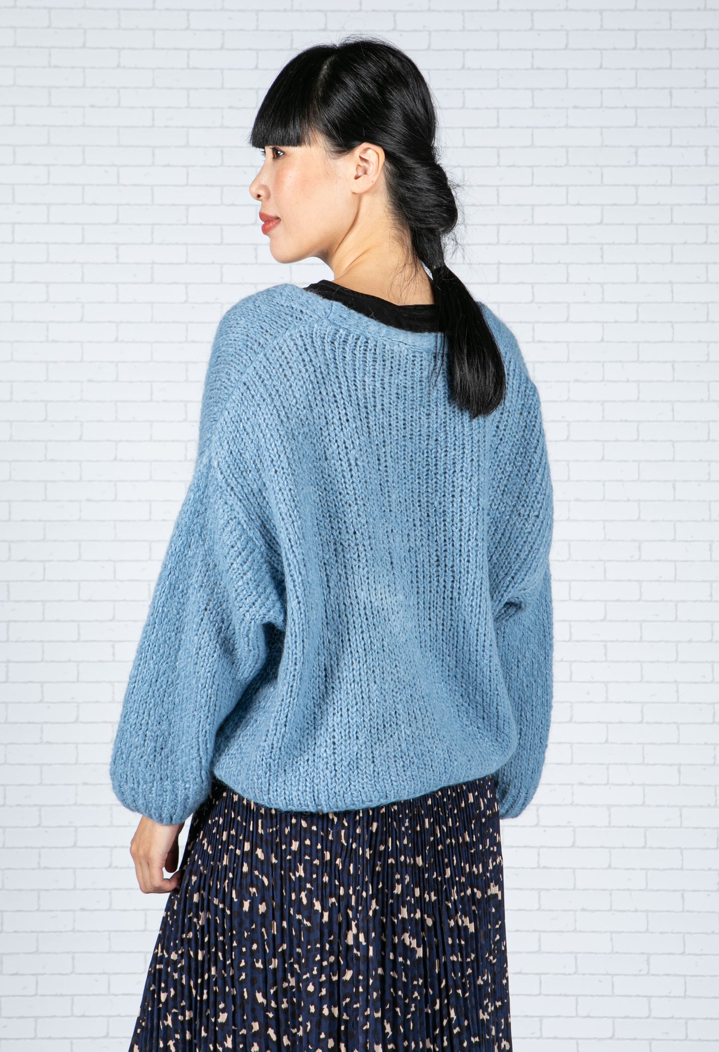 Powder Blue Relaxed Fit Cardi