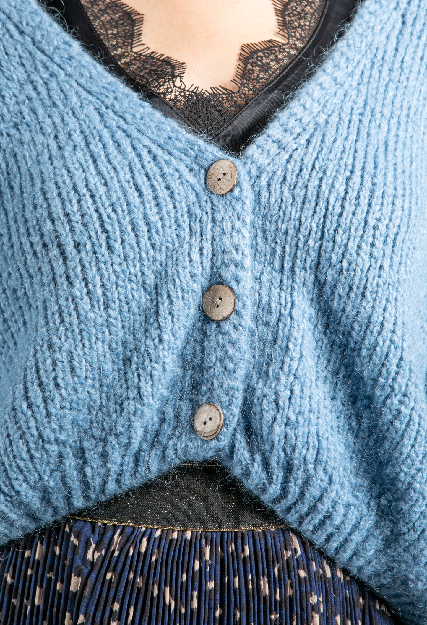 Powder Blue Relaxed Fit Cardi