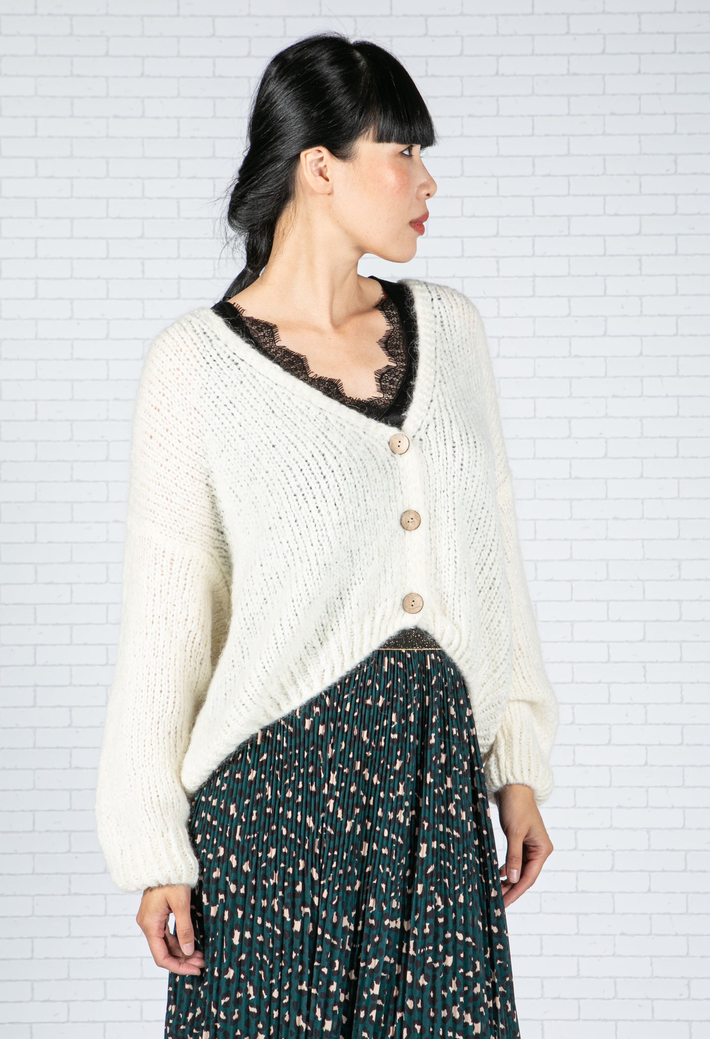 Cream Relaxed Fit Cardi