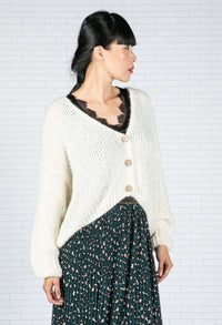 Cream Relaxed Fit Cardi