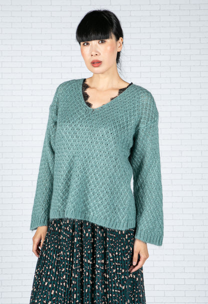 Relaxed Fit Pullover Knit in Mint