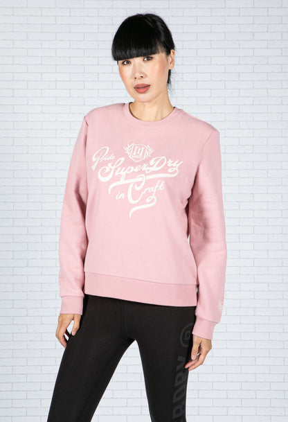 Crew Neck Graphic Sweatshirt in Rose