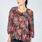 Floral Print Pleated Blouse