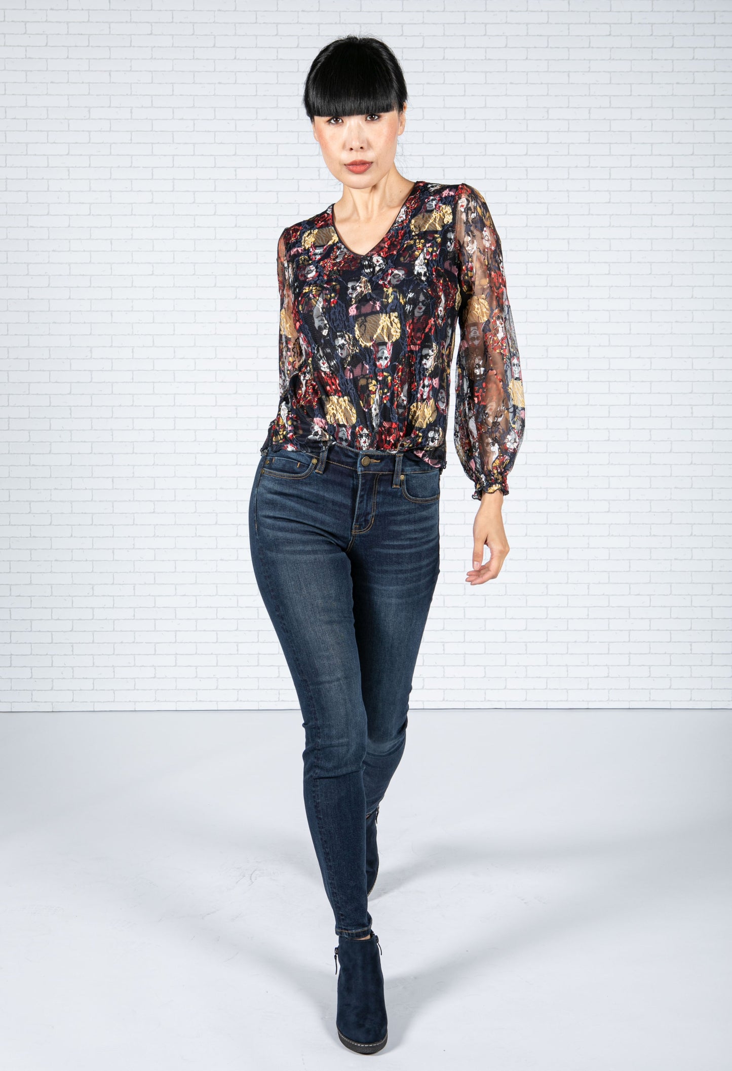 Lace Chic Print Blouse