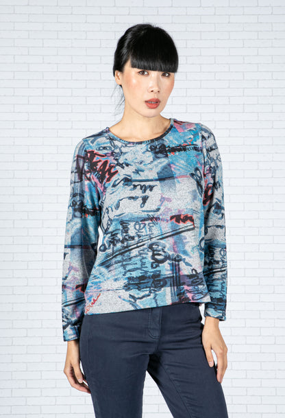 Super Soft Abstract Print Jumper