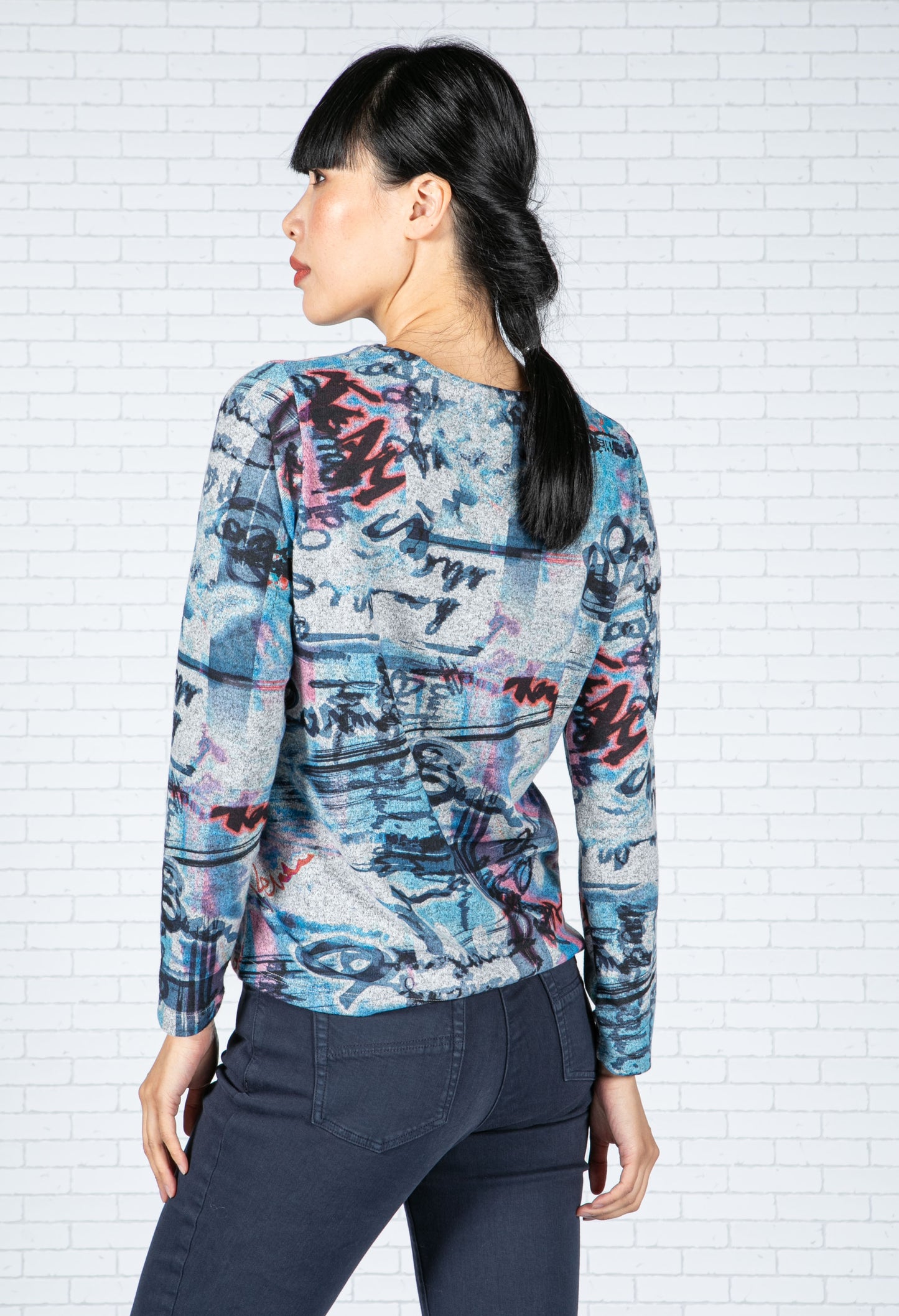 Super Soft Abstract Print Jumper