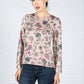 Floral Print Long Sleeve Top in Beige