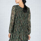 Paisley Print Pleated Dress in Green