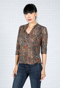 Paisley Print Blouse in Earth