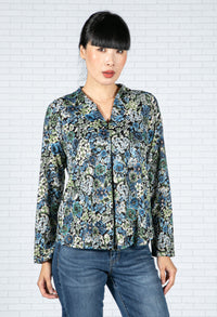 Garden Rose Print Top in Blue