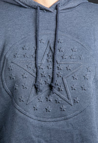 Navy Drawstring Star Hoodie