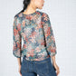 Sheer Floral Pop Top in Blue