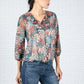 Sheer Floral Pop Top in Blue