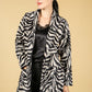 Faux Zebra Print Open midi Jacket