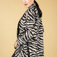 Faux Zebra Print Open midi Jacket