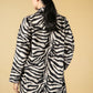 Faux Zebra Print Open midi Jacket