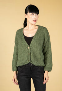 Moss Green RELAXED FIT CARDI