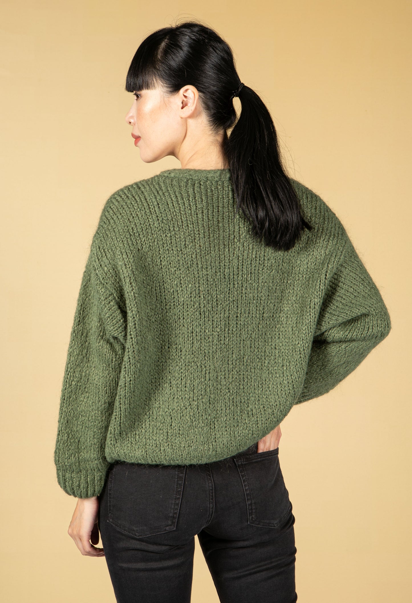 Moss Green RELAXED FIT CARDI