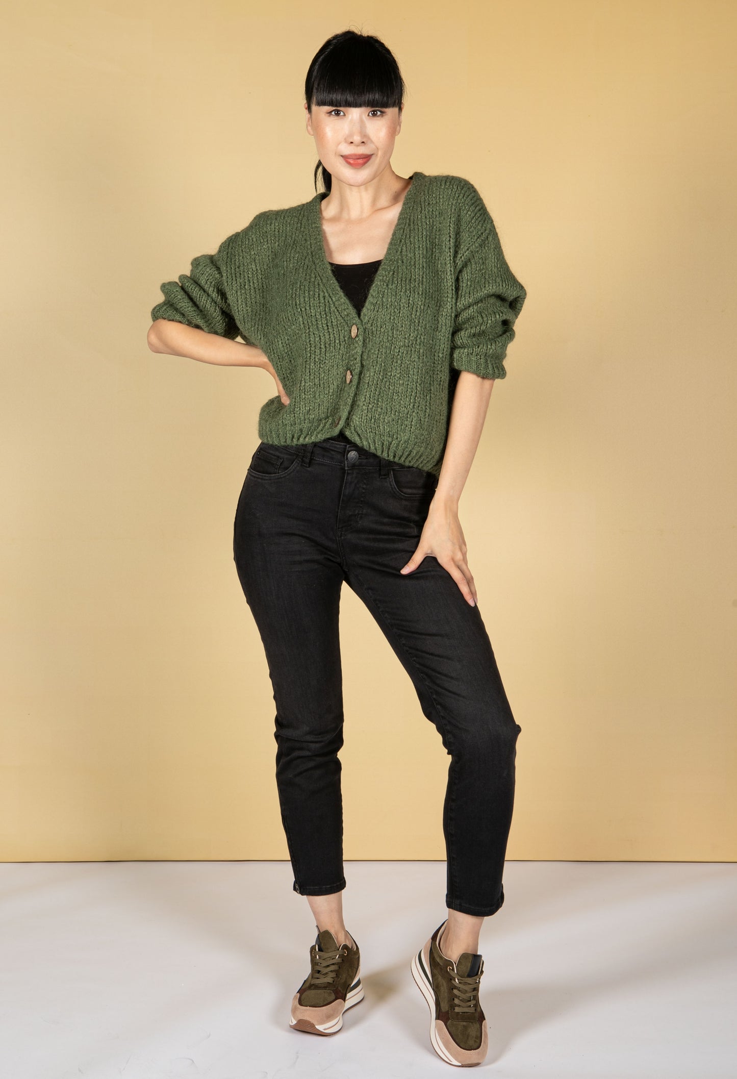 Moss Green RELAXED FIT CARDI