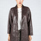 Leather Look Open Jacket in Mahogany