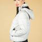 MEEFIC HOODED PADDED JACKET IN OYSTER BLUE