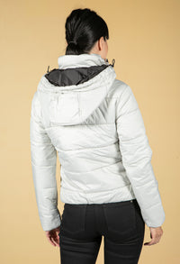 MEEFIC HOODED PADDED JACKET IN OYSTER BLUE