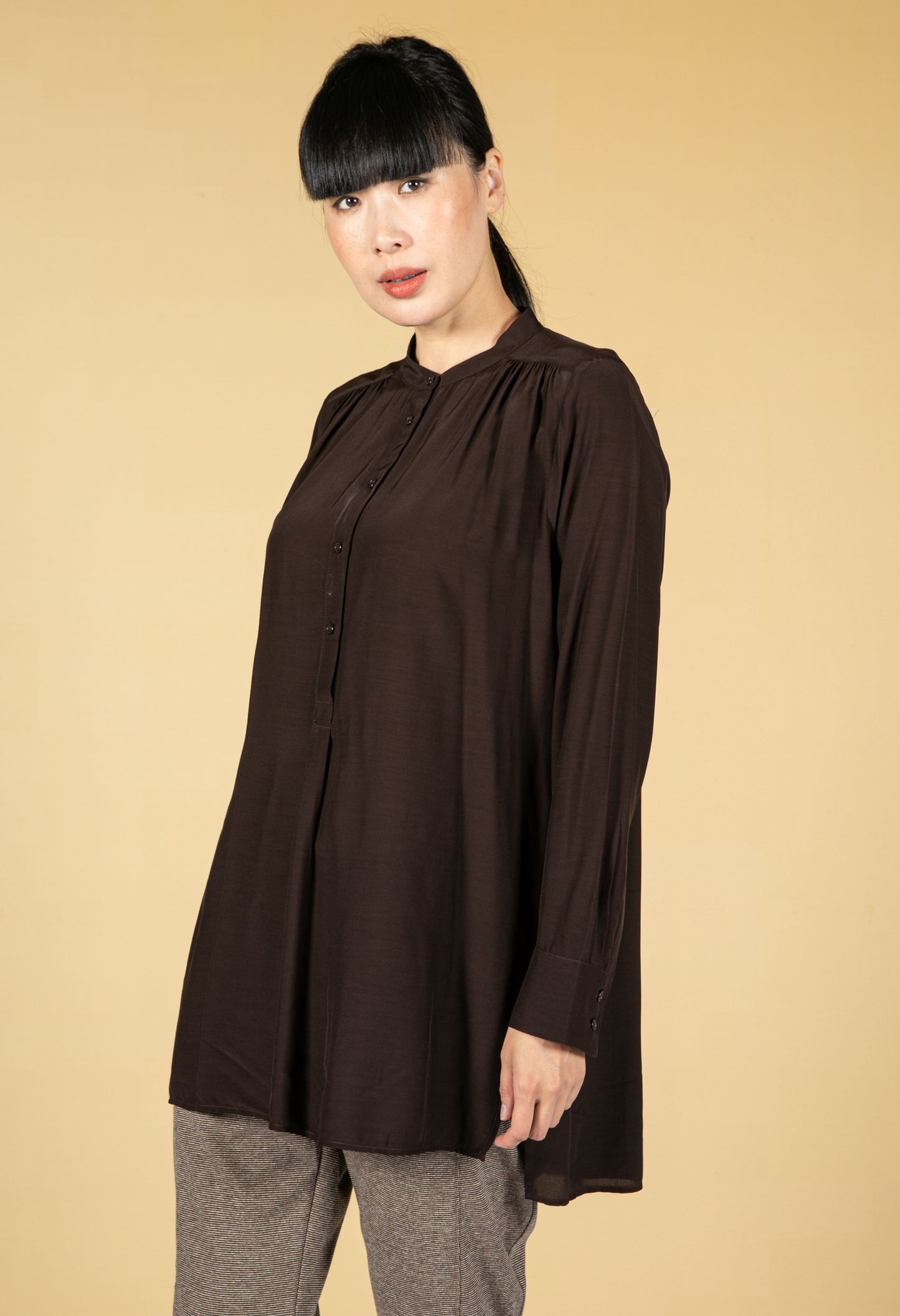 Finzena Long Blouse in Black