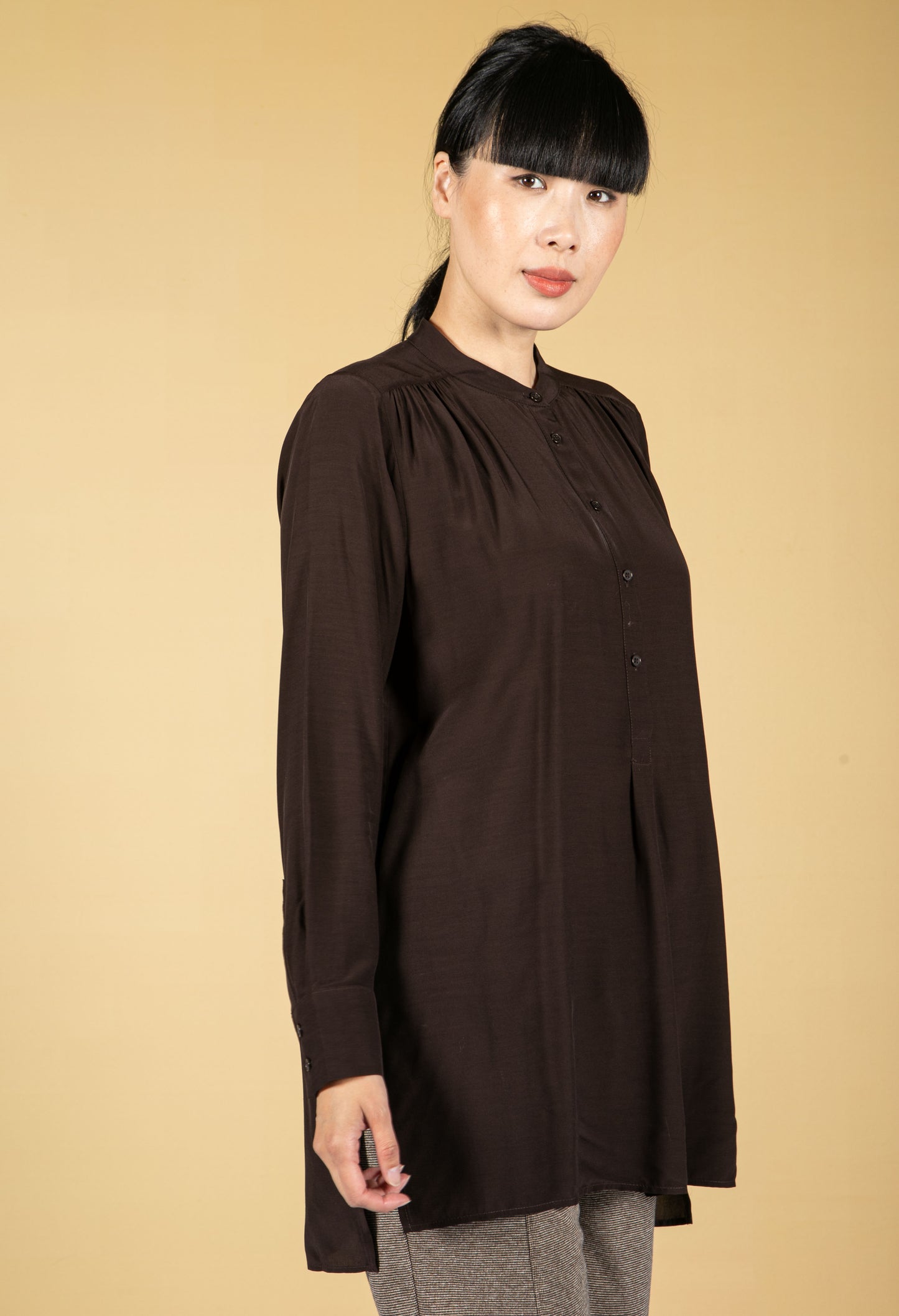 Finzena Long Blouse in Black