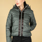 MEEFIC HOODED PADDED JACKET IN GRAPHITE