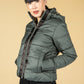 MEEFIC HOODED PADDED JACKET IN GRAPHITE