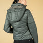 MEEFIC HOODED PADDED JACKET IN GRAPHITE