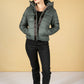 MEEFIC HOODED PADDED JACKET IN GRAPHITE