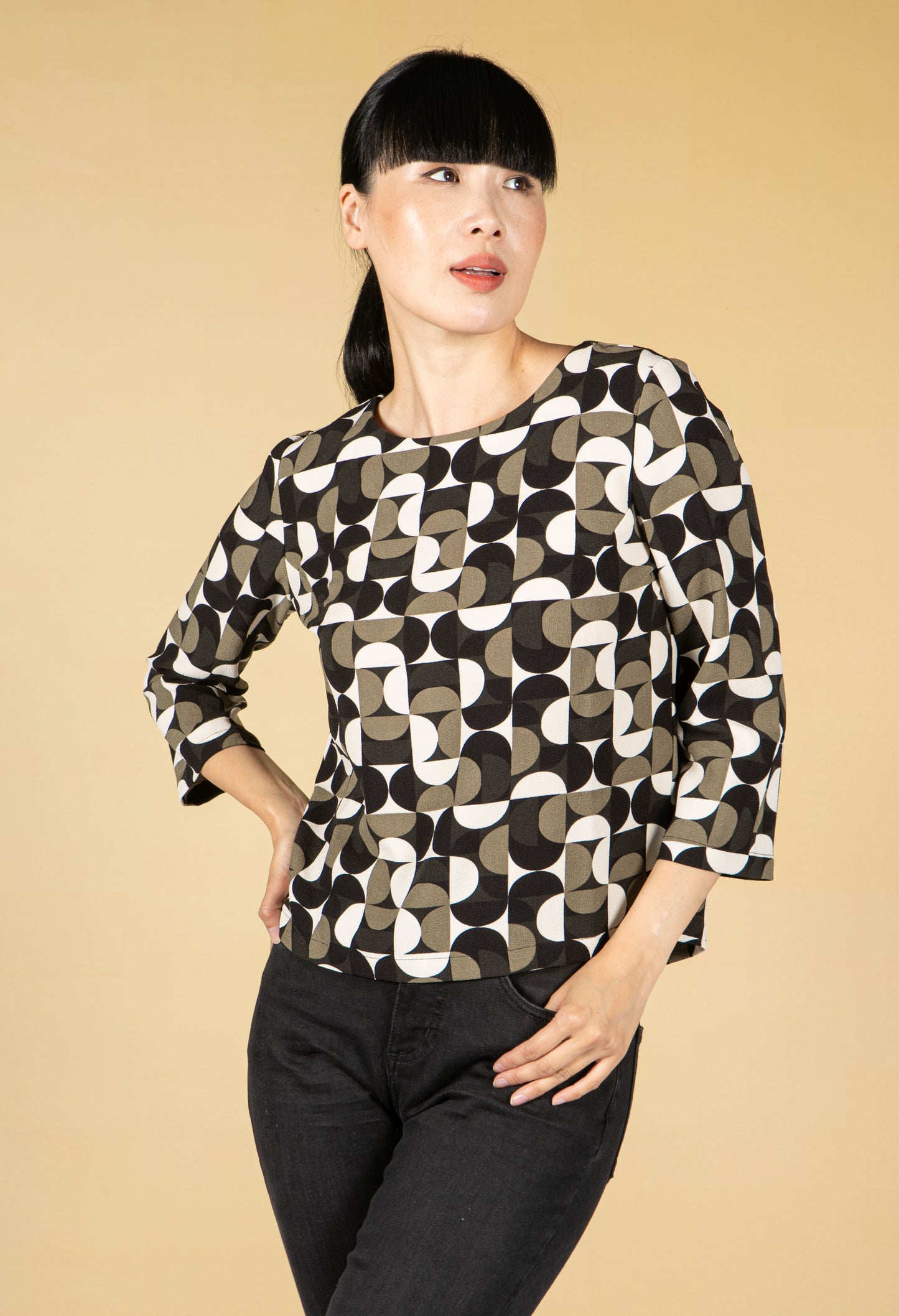 Falesha Cheerful Printed Blouse in Soft Moss