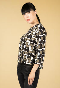 Falesha Cheerful Printed Blouse in Soft Moss