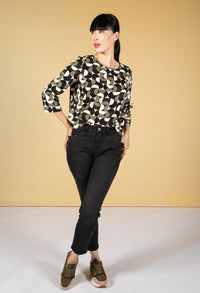 Falesha Cheerful Printed Blouse in Soft Moss