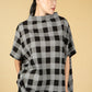 Amberley Big Check Poncho in Easy Grey