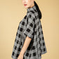 Amberley Big Check Poncho in Easy Grey