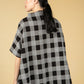 Amberley Big Check Poncho in Easy Grey