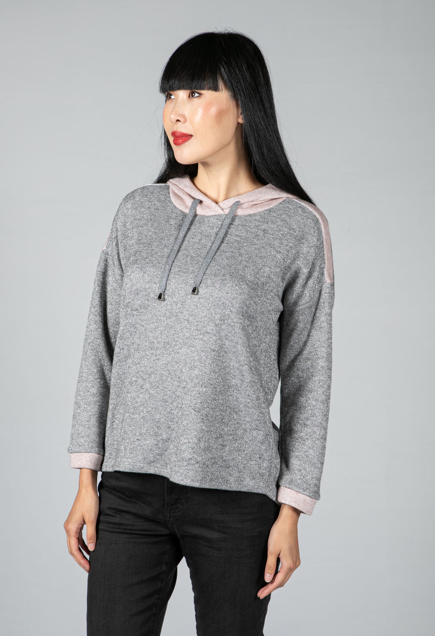 Light grey Lurex Hoodie