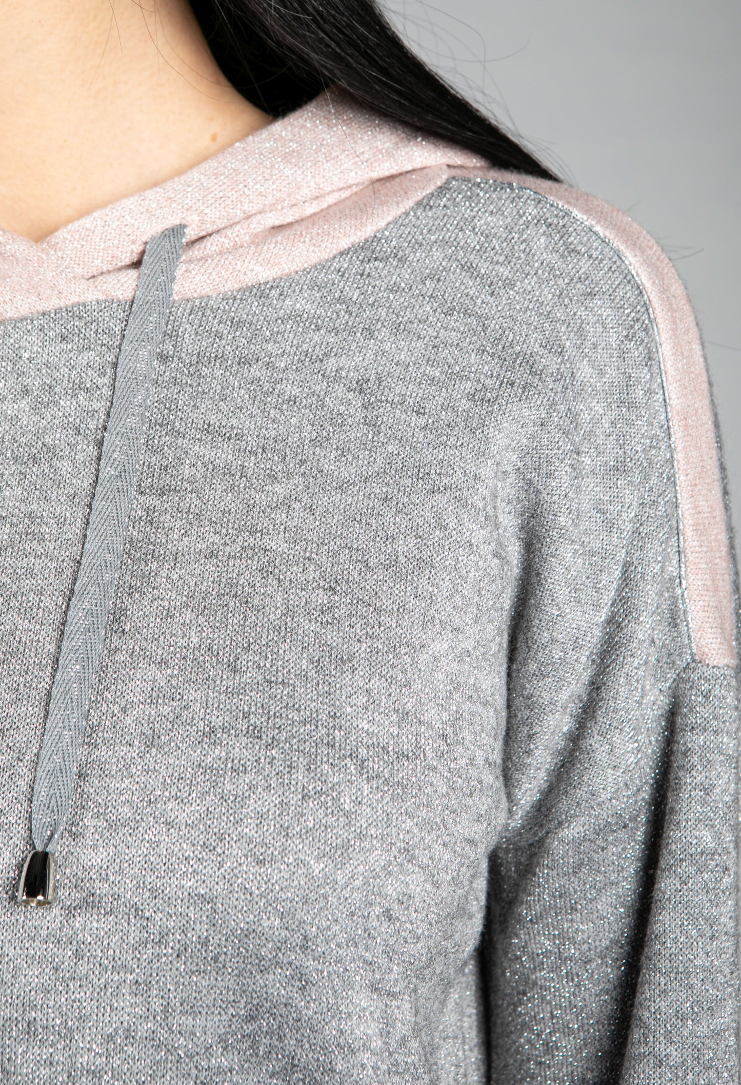 Light grey Lurex Hoodie