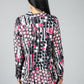 Circle Print Blouse in Pink and Grey