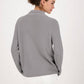 STAND-UP COLLAR KNITTED JUMPER WITH RHINESTONES IN GREY