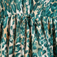 Leopard Print Tiered Shirt Dress In Teal