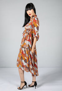 Multi-Print Tiered Shirt Dress-1